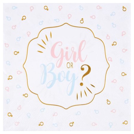 Girl Or Boy Servett 20-pack - Baby Shower Dekoration - Kalaslagret.se