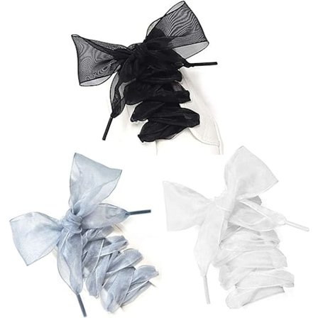 3 par Organza snørebånd flade sko silke satinbånd snørebånd F