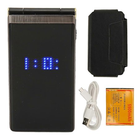 Äldre Flip Mobiltelefon 3 tum Dubbla SIM Dubbla Standby Dubbel Skärm Hög Volym 5900mAh LED Ficklampa Seniorer Flip Telefon för Gåva