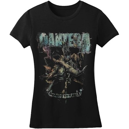 Pantera Dam/Dam Vintage Rider Bomull T-shirt M Svart