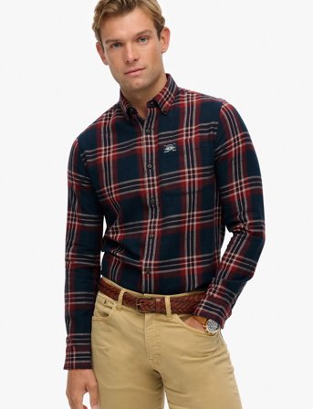 Superdry L/S Cotton Lumberjack Shirt - Navy - S