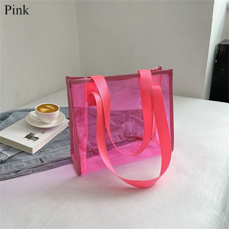 Gjennomsiktig Tote Bag Skulderveske ROSA