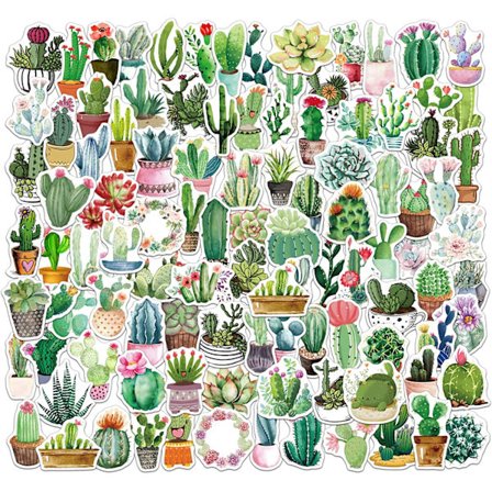 Kaktus/Plante Klistremerker/Klistremerkesett (100 stk), Vanntette Vinylklistremerker for Vannflasker Bærbar PC
