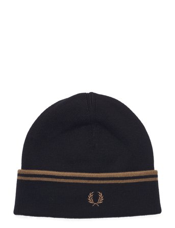 Fred Perry Twin Tipped Merino Wool Beanie - Black - ONE SIZE