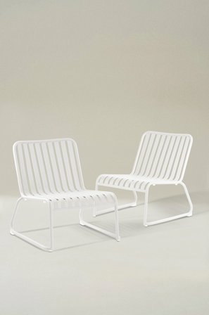 Jotex - Loungestol 2-pk Matt hvit hvit - BELLEVILLE - Kjøp Hagestoler & -krakker hos Jotex