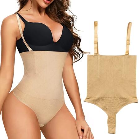 Stringtrosa Body Shapewear Kvinnor Underbyst Body Shaper Magkontroll Bantning Underkläder Push Up Butt Lifter Magformare Korsett Nude M