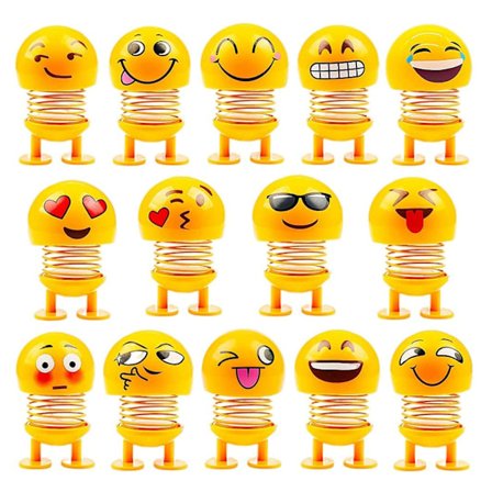 14 stk. bilpynt, fjærristende hodedukke for bilens dashbord