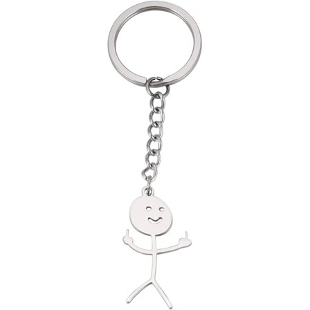 Hauska hymiö kasvot hahmo viittomakieli sormi avaimenperä söpö trendi laukku auto avaimenperä riipus pari lahja avaimenperä