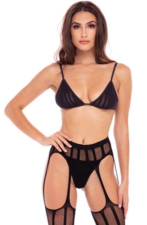 Rene Rofe Straight Up 3-pcs Garter Set M/L Sexiga underkläder - Blushme.se