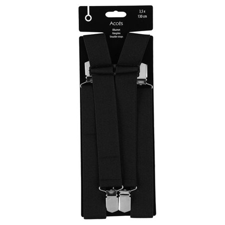 Seler 3,5 x 130 cm med stærke clips og silikonefester - Svart