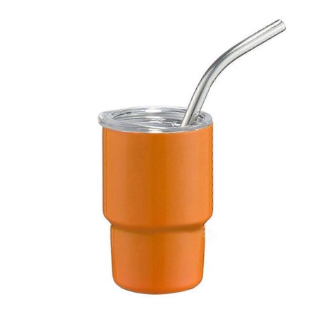 6 cl Dricksglas Rostfritt Stål Tumlare Bilmugg med Sugrör & Lock Portabel Kaffekopp Dubbelväggig Isolerad Resemugg rosröd Cs