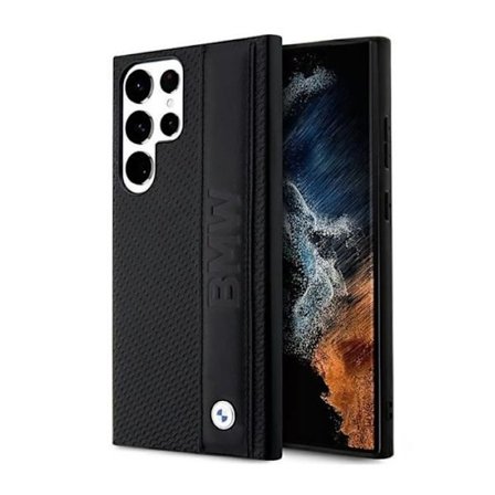 Coque - BMW - Samsung Galaxy S23 Ultra - Teksturert Læder - Elegant - Sort