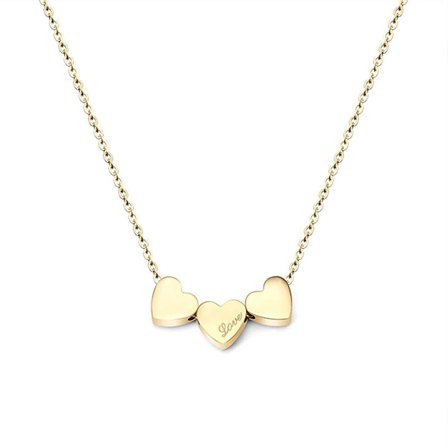 18K guldpläterad liten bokstav hjärtat halsband dam