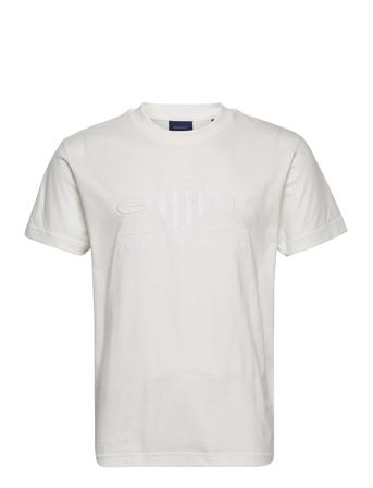 Reg Tonal Shield Ss T-Shirt Tops T-Kortærmet Skjorte White GANT