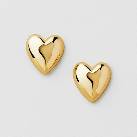 Clean Heart Studs - 18K VERGOLDETES MESSING