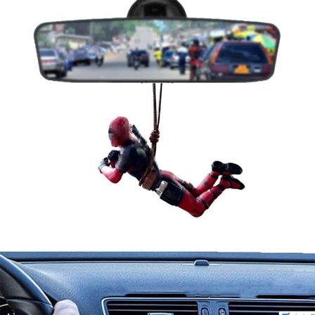 Biltilbehør Interiør, BSNRDX Sjov anime Deadpool Anime Bakspejl Dekoration Vedhæng Bil Interiør