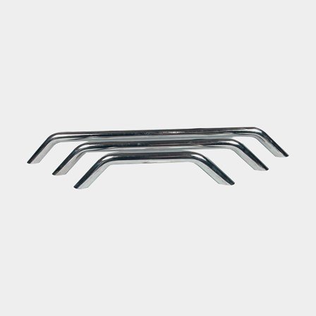Boat handle / grab rail, round profile with angled end, for screw, acid-resistant stainless steel, 450 x Ø25 mm