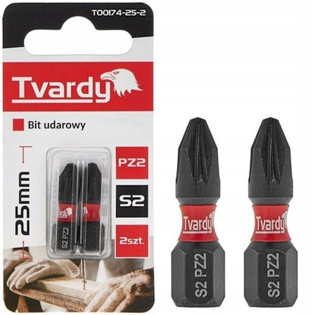 Skruvmejselspets - Tvardy skruvmejselhylsa Slagspets PZ2 25 mm S2 (2/10/50/500)
