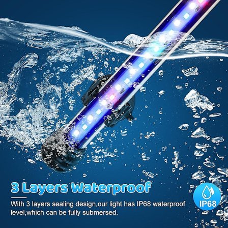 Docean Akvarielys Vanntett Fiskedamlampe Dimmbar