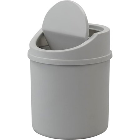 0,5-gallon mini skraldespand i plastik, lille affaldsspand med svinglåg, skrivebordsskraldespand.