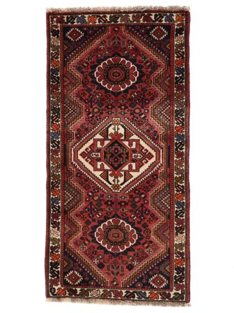 Persisk Ghashghai Matta 75X152 Svart/Mörkröd (Ull, Persien/Iran)