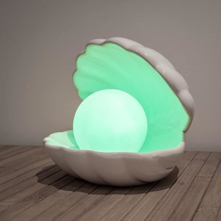 Väriä vaihtava simpukkalamppu Luova kuori Yövalo Makuuhuoneen Yöpöydän lamppu Girly unelmoiva romanttinen keraaminen lamppu Työpöydän koristelahja