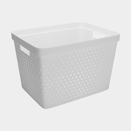 Plastic storage basket Nordiska Plast Store It Star Basket, white, 358 x 271 x 240 mm, 19 litres