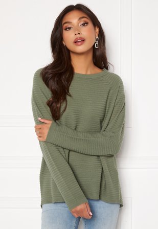 ONLY June L/S Oversize Pullover Hedge Green Klær