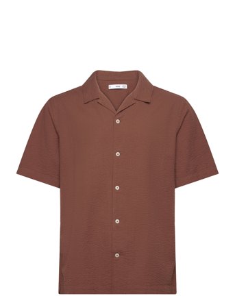 Mango | Regular-Fit 100% Seersucker Cotton Shirt | M