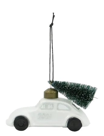 Julepynt, Hdcar, Hvid;Sølv White House Doctor