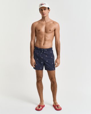 GANT - Båtbrodert badeshorts til herre evening blue