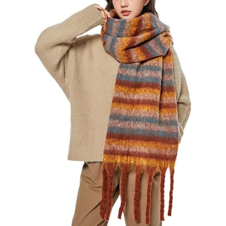 Stor chunky rutete skjerf sjekket fargerike oversized skjerf myk stor kasjmir ull tykk vinter varm teppe kvinner