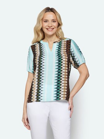 SIGNATURE - Bluse - Turkis Mix - Mønstret