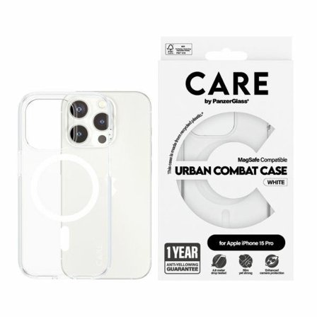 CARE PanzerGlass Mobilskal till iPhone 15 Pro MagSafe Urban Combat - Vit