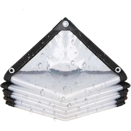 1x2m Gjennomsiktig Vanntett Presenning med Øyemottak, Vanntett Presenning for Hønsehus, Gjennomsiktig Plast Utendørs Presenning [DB]