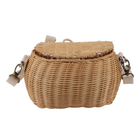 Lastukori Lapselle Yksinkertainen Lukkosuunnittelu Säädettävä Hihna Kevyt Kestävä Rottingkori Lapselle Pyöräilyyn