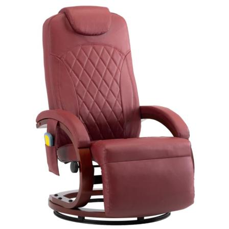Vidaxl Massagefåtölj Vinröd Konstläder Röd