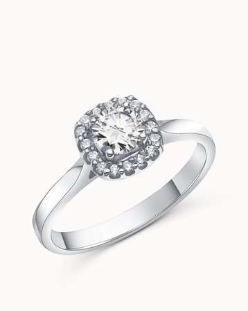 Haloring Grace 18K Hvidguld Naturlig Diamant 0.30 Carat - Forlovelsesringe & Vielsesringe hos Vanbruun