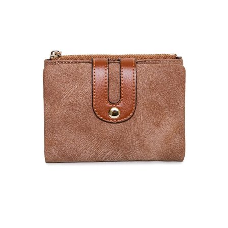 1 stk Lille Læder Bifold Tegnebog Kvinder Mini Lynlås Møntpung