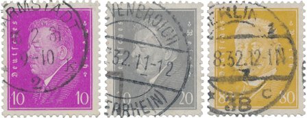 Tyske Rige 1930 - MICHEL 435-437 - Stemplet