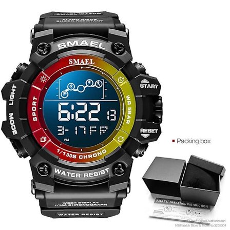 Smael Elektroniske Digitale Klokker For Menn Vanntett Unisex Militær Sportsklokke Med Auto Dato Uke LED Display Hvit 8082