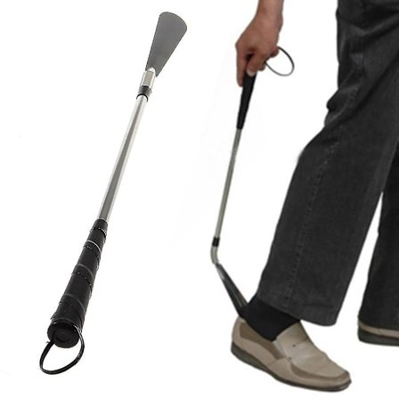 Fleksibel Sko-horn med Langt Håndtag i Rustfrit Stål