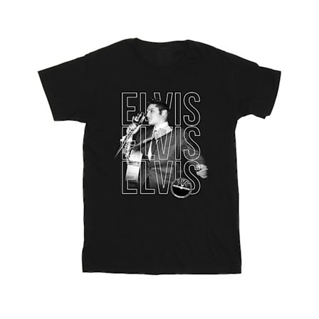 Elvis Boys Triple Logo Portrait T-Shirt 3-4 år Svart