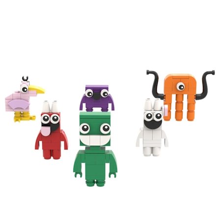Garten of Banban Lego-liknande spel Grön-huvad monster flamingo MOC modellbyggstenar barns utbildningsleksaker