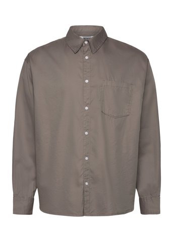 Weekday Oversized Cotton Viscose Shirt - Grey - L