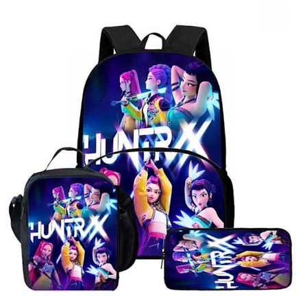 K-Pop Demon Hunter Ryggsäck Axelväska Lunchväska Pennfodral Skolryggsäck