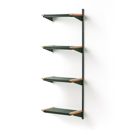 Skoreol JEPPE, 4 hylder, påbygningssektion, grøn/birk, 1790x600x300 mm