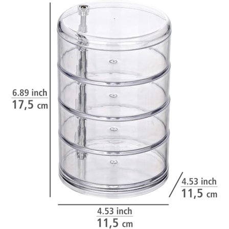 Baderom arrangør, rund akryl oppbevaringsboks, 4 rom, ?
