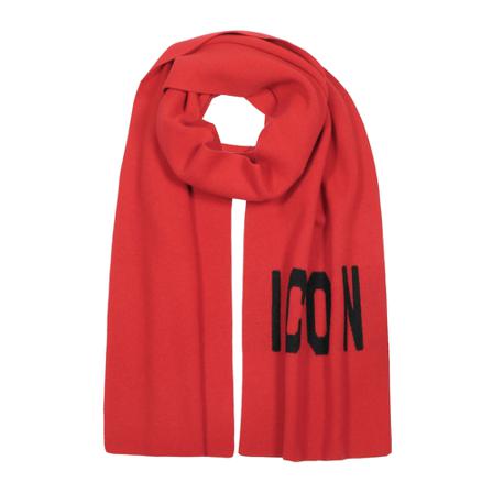 Dsquared2, Woven Icon Logo Wool Knit Scarf Rood, Heren, Maat:ONE Size