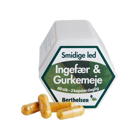 Berthelsen Ingefær og Gurkemeje 60 kaps, Helse & Madvarer, Ingredienser, Gurkemeje